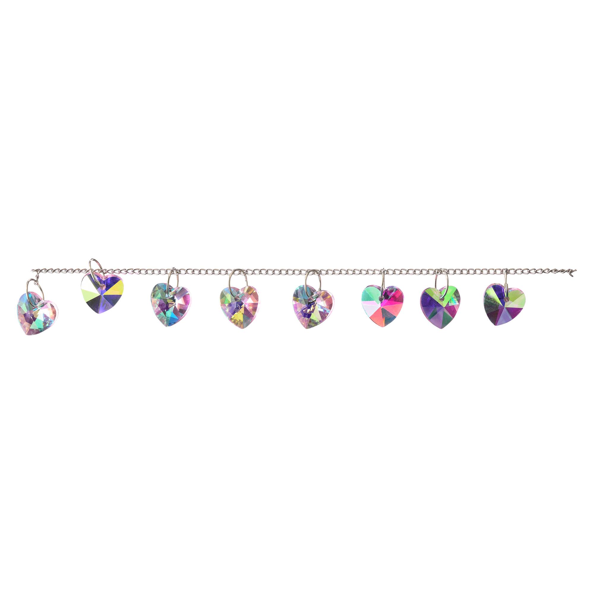 Pink Aurora Borealis Faceted Glass Heart Beads, 14mm by Bead Landing™